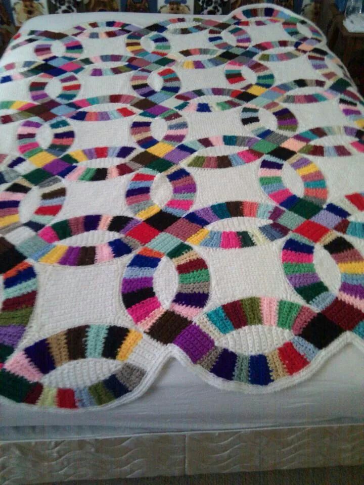 crochet wedding ring afghan wedding ring crochet blanketquiltafghan hooked on blankets