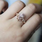 curved wedding ring sets 14k rose gold 2pcs morganite engagement ring set pear morganite ring